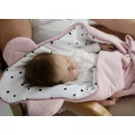 Sleepee Royal Baby újszülött pamut pólya, bársonyos anyagú, rózsaszín (Pink) színben