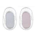 Lepedő szett mózeskosárhoz / bölcsőhöz (2 db-os) / Light grey-pink