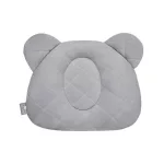 Sleepee Royal Baby ergonomikus babapárna laposfejűség ellen szürke (grey) színben, maci formájú velúr fejpárna babáknak