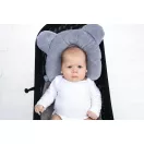 Sleepee Royal Baby ergonomikus babapárna laposfejűség ellen szürke (grey) színben, maci formájú velúr fejpárna babáknak
