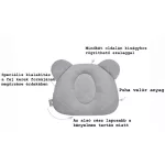 Sleepee Royal Baby ergonomikus babapárna laposfejűség ellen szürke (grey) színben, maci formájú velúr fejpárna babáknak