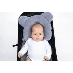 Sleepee Royal Baby ergonomikus babapárna laposfejűség ellen szürke (grey) színben, maci formájú velúr fejpárna babáknak