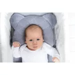 Sleepee Royal Baby ergonomikus babapárna laposfejűség ellen szürke (grey) színben, maci formájú velúr fejpárna babáknak
