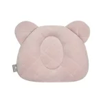 Sleepee Royal Baby ergonomikus babapárna laposfejűség ellen pink (rózsaszín) színben, maci formájú velúr fejpárna babáknak