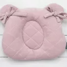 Sleepee Royal Baby ergonomikus babapárna laposfejűség ellen pink (rózsaszín) színben, maci formájú velúr fejpárna babáknak