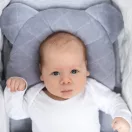 Sleepee Royal Baby ergonomikus babapárna laposfejűség ellen pink (rózsaszín) színben, maci formájú velúr fejpárna babáknak