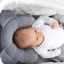 Sleepee Royal Baby ergonomikus babapárna laposfejűség ellen pink (rózsaszín) színben, maci formájú velúr fejpárna babáknak