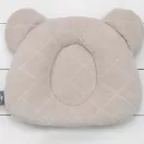 Sleepee Royal Baby ergonomikus babapárna laposfejűség ellen sand (bézs) színben, maci formájú velúr fejpárna babáknak