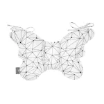 Sleepee Butterfly anti-shock pillangó babapárna Sticks (fekete-fehér) mintával, kontrasztos rázkódás elleni fejtámasztó babapárna babakocsiba és autósülésbe