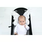 Sleepee Butterfly anti-shock pillangó babapárna Sticks (fekete-fehér) mintával, kontrasztos rázkódás elleni fejtámasztó babapárna babakocsiba és autósülésbe