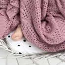 Sleepee ultra soft bamboo vékony kötött bambusz babatakaró baby pink színben, puha és légáteresztő takaró újszülötteknek