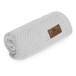 Sleepee ultra soft bamboo vékony kötött bambusz babatakaró szürke (Grey) színben, légáteresztő és bőrbarát takaró újszülötteknek