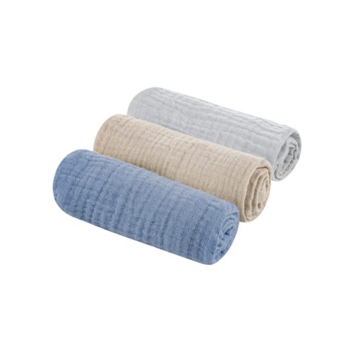 Muszlin Textil Pelenka  (3 pack) Grey/Beige/Blue