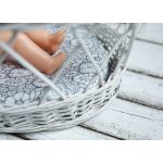 Lepedő szett mózeskosárhoz / bölcsőhöz (2 db-os) / Grey dots-light grey