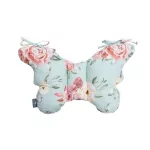 Sleepee Butterfly anti-shock pillangó babapárna Fiore (kék virágos) mintával, rázkódás elleni fejtámasztó babapárna babakocsiba és autósülésbe