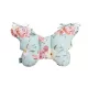 Sleepee Butterfly anti-shock pillangó babapárna Fiore (kék virágos) mintával, rázkódás elleni fejtámasztó babapárna babakocsiba és autósülésbe