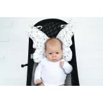 Sleepee Butterfly anti-shock pillangó babapárna Fiore (kék virágos) mintával, rázkódás elleni fejtámasztó babapárna babakocsiba és autósülésbe