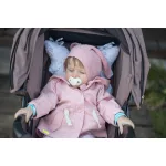 Sleepee Butterfly anti-shock pillangó babapárna Fiore (kék virágos) mintával, rázkódás elleni fejtámasztó babapárna babakocsiba és autósülésbe
