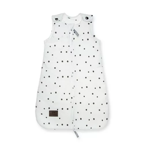 Sleepee NewBorn újszülött hálózsák 0-4 hó, bélelt pamut, fekete pöttyös (Black Dots) minta (2.5 TOG)