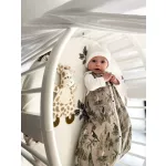 Sleepee NewBorn újszülött hálózsák 0-4 hó, bélelt pamut, fekete pöttyös (Black Dots) minta (2.5 TOG)