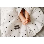Sleepee Grow Up állítható baba hálózsák 0-24 hó, bélelt pamut, fekete pöttyös (Black Dots) minta (2.5 TOG)