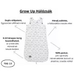 Sleepee Grow Up állítható baba hálózsák 0-24 hó, bélelt pamut, fekete pöttyös (Black Dots) minta (2.5 TOG)
