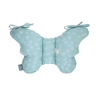 Sleepee Butterfly anti-shock pillangó babapárna Safari (kék, állatkás) mintával, rázkódás elleni fejtámasztó babapárna babakocsiba és autósülésbe