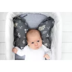 Sleepee Butterfly anti-shock pillangó babapárna Safari (kék, állatkás) mintával, rázkódás elleni fejtámasztó babapárna babakocsiba és autósülésbe