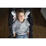 Sleepee Butterfly anti-shock pillangó babapárna Safari (kék, állatkás) mintával, rázkódás elleni fejtámasztó babapárna babakocsiba és autósülésbe