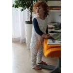 Sleepee kifordítható téli tipegő gyermek hálózsák 3-4 év (M), pamut borítás, menta és szürke (2.5 TOG)