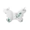 Sleepee Butterfly anti-shock pillangó babapárna Eucalyptus (zöld leveles) mintával, rázkódás elleni fejtámasztó babapárna babakocsiba és autósülésbe