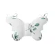 Sleepee Butterfly anti-shock pillangó babapárna Eucalyptus (zöld leveles) mintával, rázkódás elleni fejtámasztó babapárna babakocsiba és autósülésbe