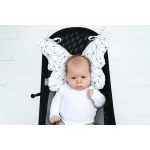 Sleepee Butterfly anti-shock pillangó babapárna Eucalyptus (zöld leveles) mintával, rázkódás elleni fejtámasztó babapárna babakocsiba és autósülésbe