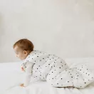 Sleepee Grow Up állítható baba hálózsák 0-24 hó, bélelt pamut, zöld eukaliptusz (Eucalyptus) minta (2.5 TOG)