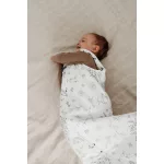 Sleepee Grow Up állítható baba hálózsák 0-24 hó, bélelt pamut, zöld eukaliptusz (Eucalyptus) minta (2.5 TOG)