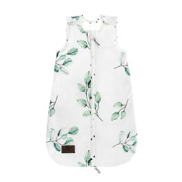Sleepee NewBorn újszülött hálózsák 0-4 hó, bélelt pamut, zöld eukaliptusz (Eucalyptus) minta (2.5 TOG)