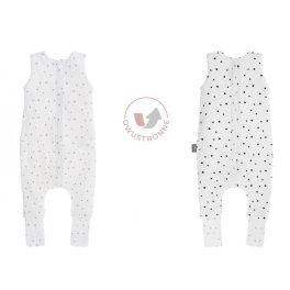 Kifordítható tipegő baba hálózsák 2.5 TOG S méret / Grey dots-black dots
