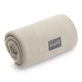 Sleepee Bamboo Touch vastag kötött bambusz babatakaró beige (bézs) színben, extra puha és meleg hőszabályozó takaró újszülötteknek