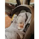 Sleepee Royal Baby plüss babatakaró-pólya autósülésbe szürke színben, meleg és puha hordozóba illeszthető kivitel biztonsági öv nyílásokkal