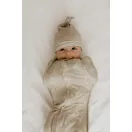 Sleepee First Step újszülött baba pólya, puha pamut anyagból, Eucalyptus zöld leveles mintával (0.5 TOG)