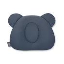Sleepee muszlin ergonomikus babapárna laposfejűség ellen petrol (kék) színben, maci formájú légáteresztő fejpárna babáknak