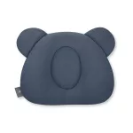 Sleepee muszlin ergonomikus babapárna laposfejűség ellen petrol (kék) színben, maci formájú légáteresztő fejpárna babáknak
