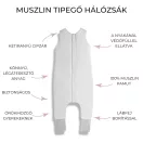 Sleepee muszlin tipegő hálózsák lábbal 3-4 év (M méret), Green, zöld (1.0 TOG)