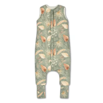 Sleepee téli tipegő baba hálózsák 1-2 év (S), pamut borítás, zöld Bohemian Green minta (2.5 TOG)