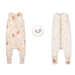 Sleepee kifordítható téli tipegő gyermek hálózsák 3-4 év (M), pamut borítás, bézs Bohemian Sand és virágos bézs Botanic minta (2.5 TOG)