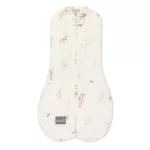 Sleepee First Step újszülött baba pólya, puha pamut anyagból, bézs leveles (Bohemian Botanic) mintával (0.5 TOG)