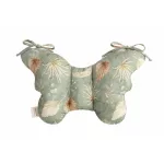 Sleepee Butterfly anti-shock pillangó babapárna Bohemian Green (zöld, leveles) mintával, rázkódás elleni fejtámasztó babapárna babakocsiba és autósülésbe