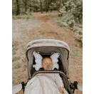 Sleepee Butterfly anti-shock pillangó babapárna Bohemian Green (zöld, leveles) mintával, rázkódás elleni fejtámasztó babapárna babakocsiba és autósülésbe