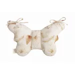 Sleepee Butterfly anti-shock pillangó babapárna Bohemian Sand (bézs) tollas mintával, rázkódás elleni fejtámasztó babapárna babakocsiba és autósülésbe