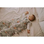 Sleepee Grow Up állítható baba hálózsák 0-24 hó, bélelt pamut, zöld leveles (Bohemian Green) minta (2.5 TOG)